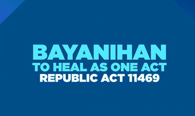 BAYANIHAN TO RECOVER AS ONE ACT